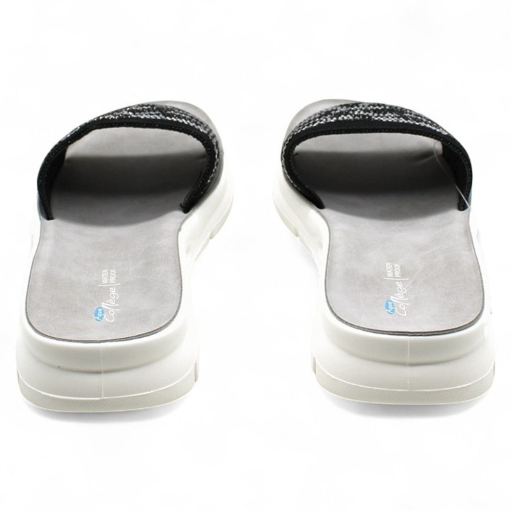 NWT NIB Aqua Collage Stylish Black w rhinestones Slide Sandals Womens Sz 6 - Picture 13 of 14